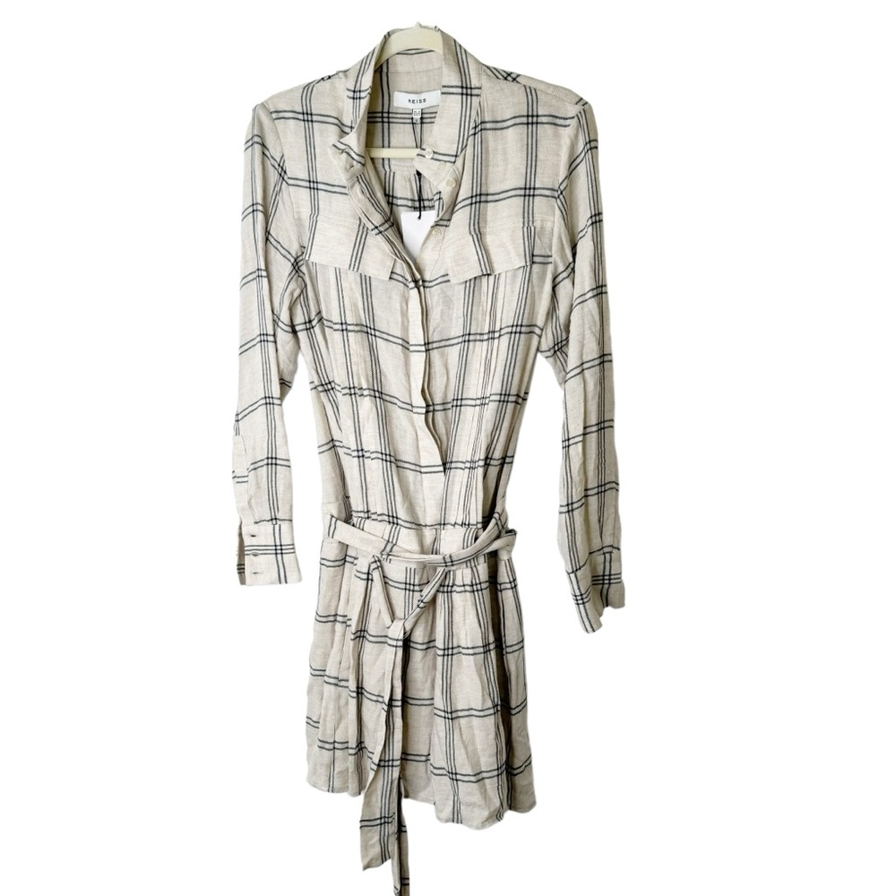 NWT Reiss Dasha-Check Dress With Tie Size 2 - Picture 6 of 9
